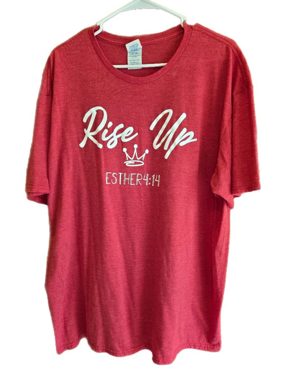 "Rise Up" Esther 4:14 Women's 2X Red Short-Sleeve Tee Shirt